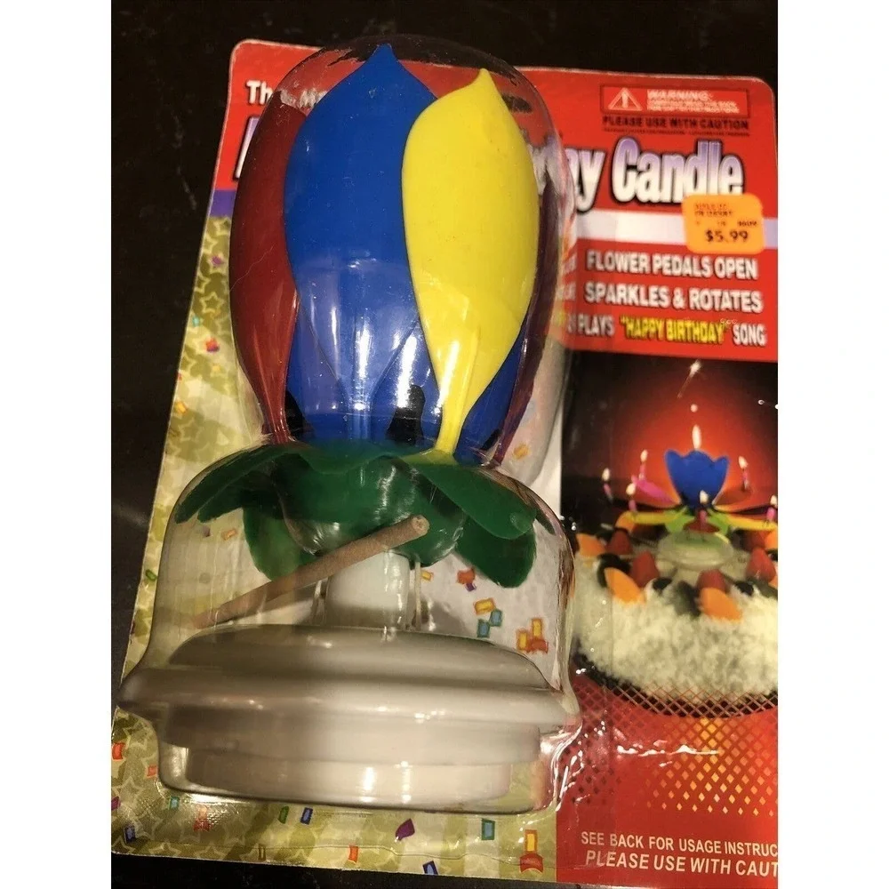 Vtg‎ Happy Birthday Candle Musical The Most Amazing Flowering Cake Topper Party
